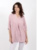 Fashion Blouse W/ V Neck & Buttoned Back 